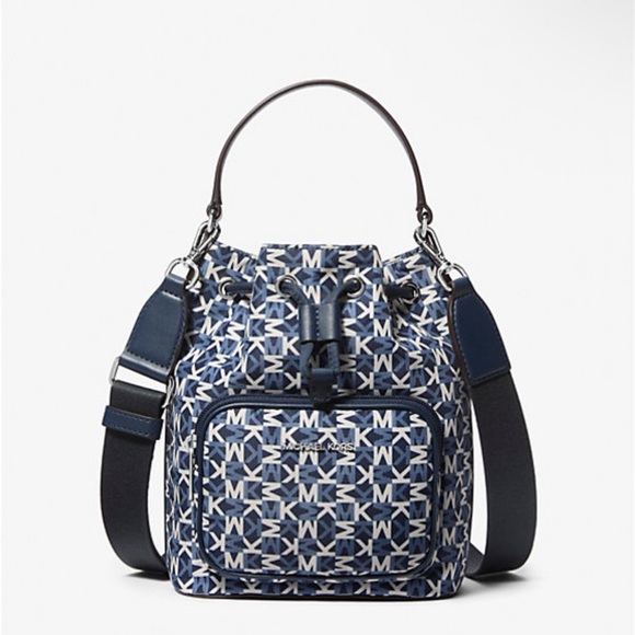 Michael Kors Handbags - NWT Michael Kors Khai Small Signature Logo Bucket Bag